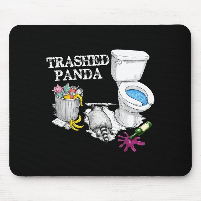 Trashed Panda Drunk Racoon Party Animal Meme Funny Mousepad (Vorne)