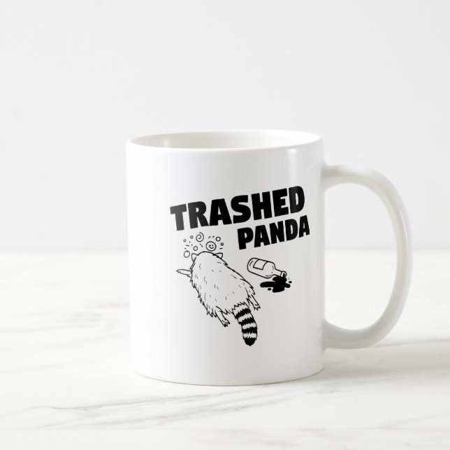 Trashed Panda, Funny Drunk Raccoon, Funny Trash Pa Kaffeetasse (Rechts)