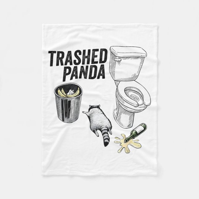 Trashed Panda, Funny Drunk Raccoon, Trash Panda Hu Fleecedecke (Vorderseite)