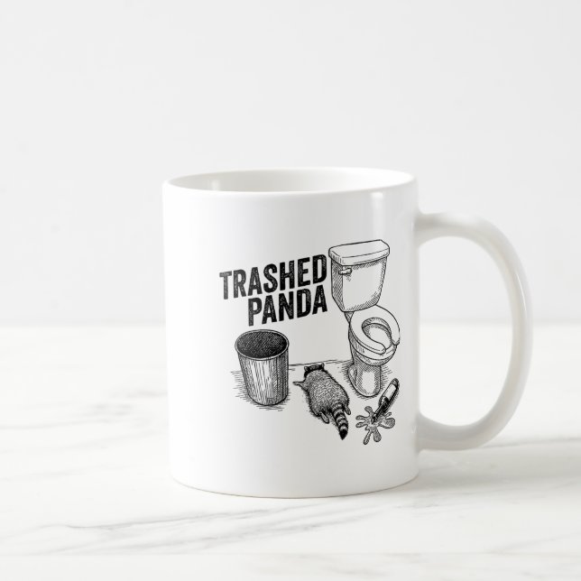 Trashed Panda, Funny Drunk Raccoon, Trash Panda Hu Kaffeetasse (Rechts)