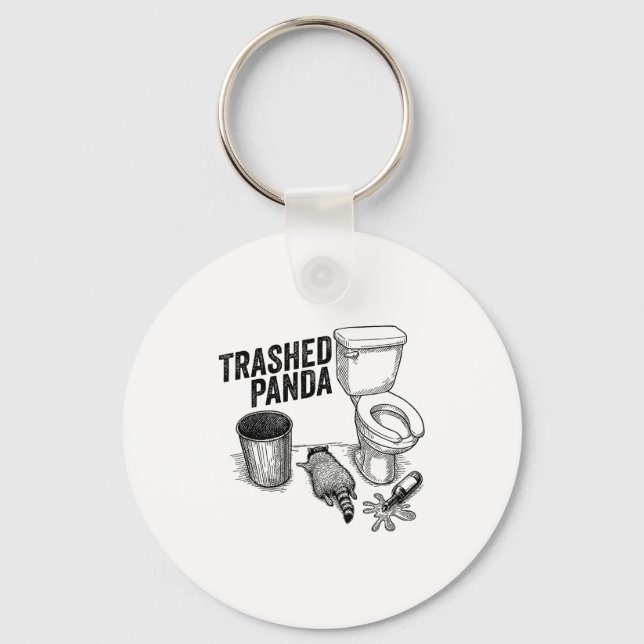 Trashed Panda, Funny Drunk Raccoon, Trash Panda Hu Schlüsselanhänger (Vorderseite)