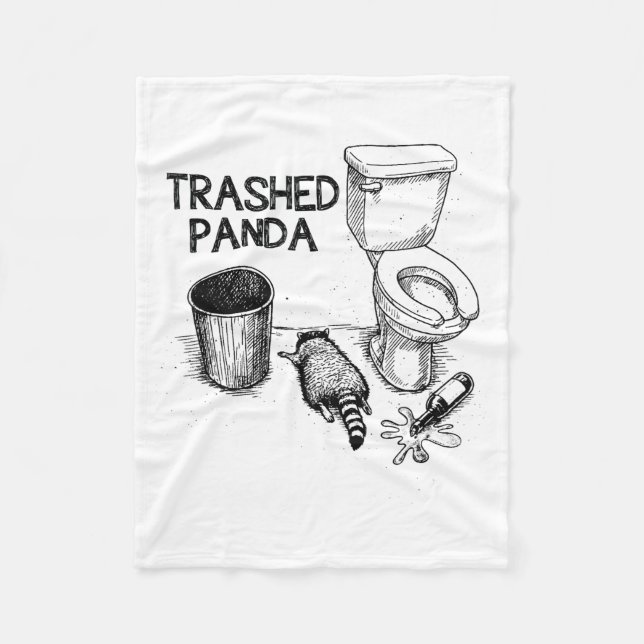 Trashed Panda Funny Drunk Racoon  Fleecedecke (Vorderseite)