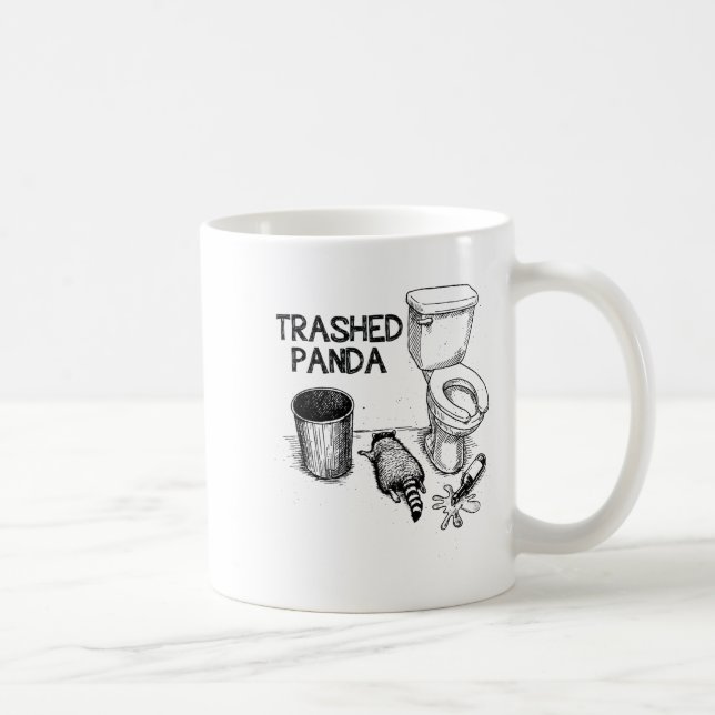 Trashed Panda Funny Drunk Racoon  Kaffeetasse (Rechts)