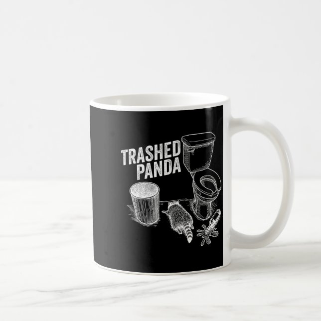 Trashed Panda Funny Drunk Racoon  Kaffeetasse (Rechts)