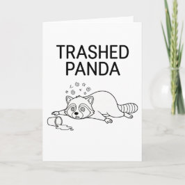 Trashed Panda Funny Drunk Racoon Karte