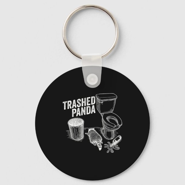 Trashed Panda Funny Drunk Racoon  Schlüsselanhänger (Vorderseite)