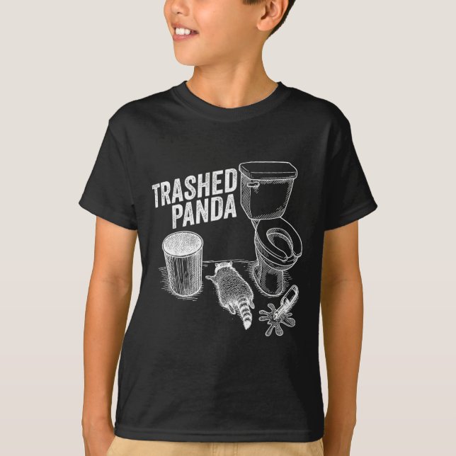Trashed Panda Funny Drunk Racoon  T-Shirt (Vorderseite)