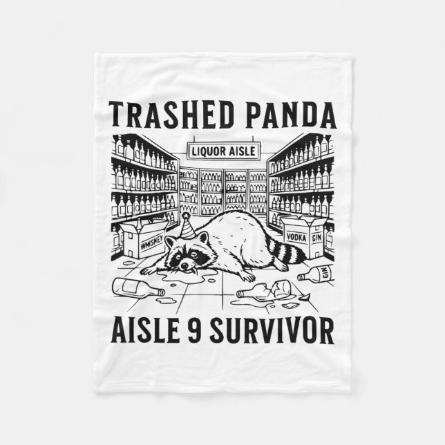Trashed Panda Liquore Funny Hangover Crazy Drunk R Fleecedecke (Vorderseite)