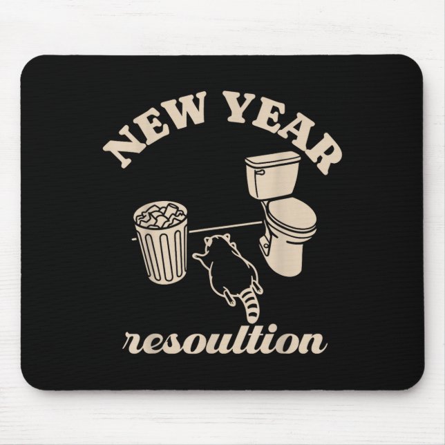 Trashed Panda New Year Resolution Funny Drunk Racc Mousepad (Vorne)