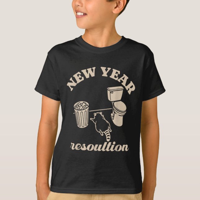 Trashed Panda New Year Resolution Funny Drunk Racc T-Shirt (Vorderseite)