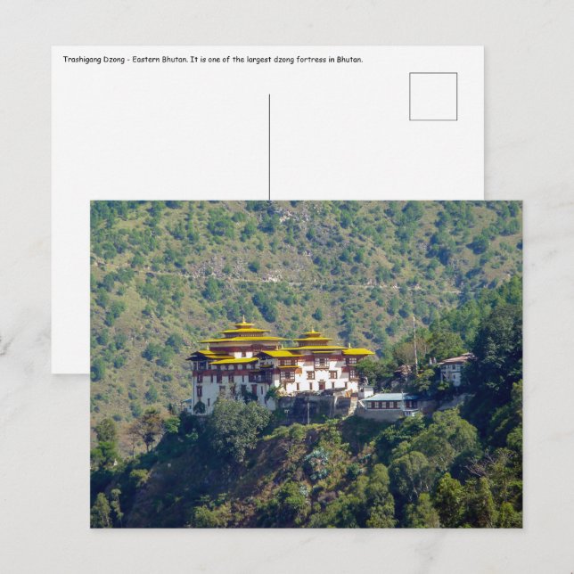 Trashigang Dzong - Ostbhutan Postkarte (Vorne/Hinten)