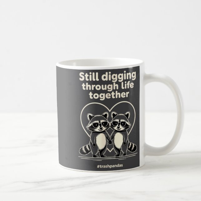 Trashpandas Couples Matching Valentines Day Annive Kaffeetasse (Rechts)