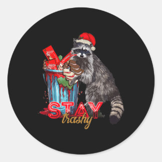 Trashy Christmas Raccoon bleibe Funny Matching Fam Runder Aufkleber