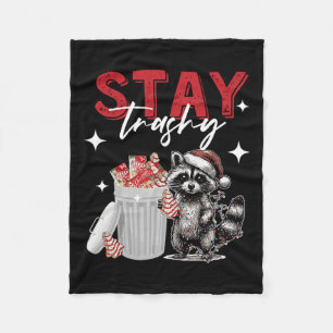 Trashy Christmas Raccoon Xmas Trash Panda Rac blei Fleecedecke