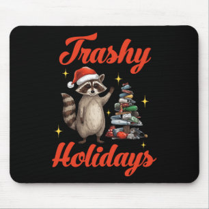 Trashy Holiday Weihnachten Raccoon Weihnachtsbaum Mousepad