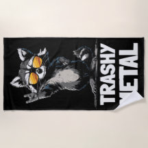 Trashy Metal Waschbär – Rock Hand Zeichen Illustra