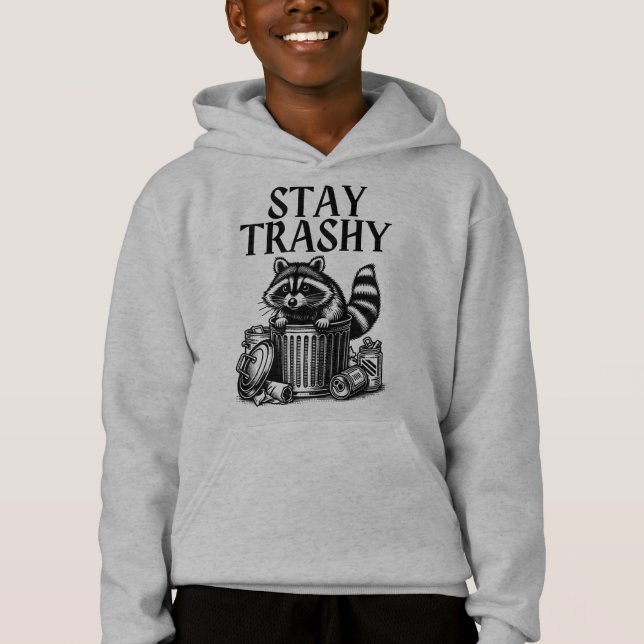 Trashy Raccoon bleibe Hoodie (Vorderseite)
