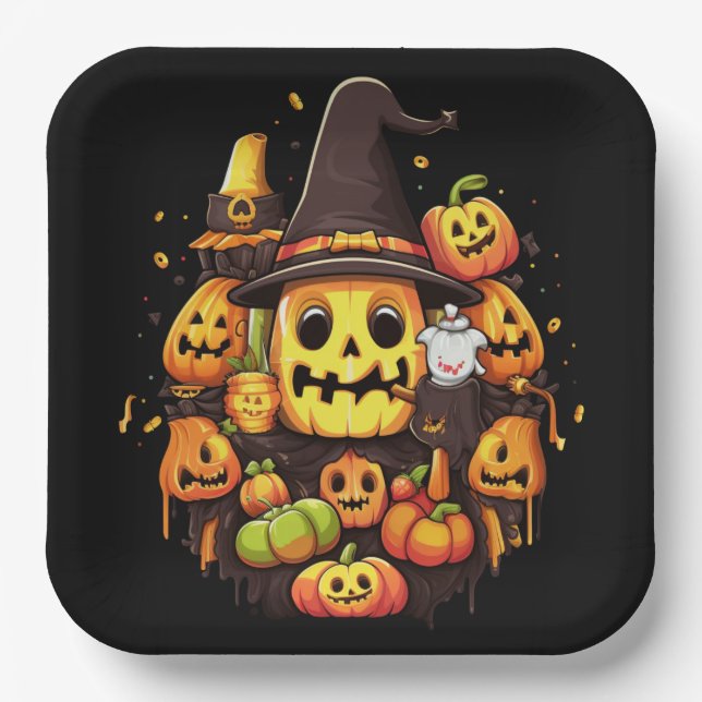 Trassy Pumpkins Pappteller (Vorderseite)