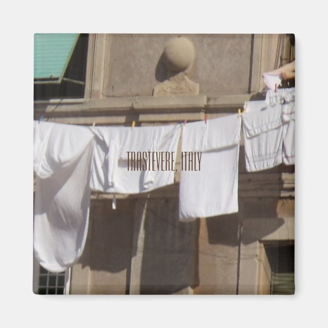 Trastevere, Italie, Clothesline, Aimant brun (Devant)