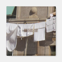 Trastevere, Italien, Clothesline, braunes Magnet
