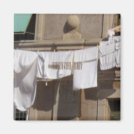 Trastevere, Italien, Clothesline, braunes Magnet