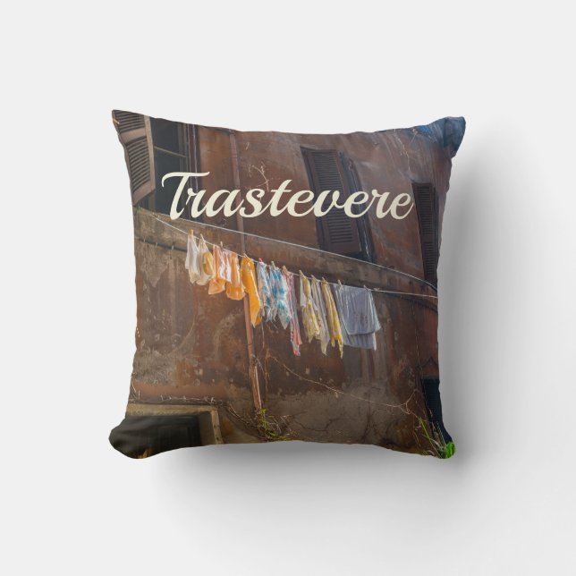 Trastevere Rome Kissen (Vorderseite)