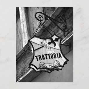 Trattoria Sign Postcard Postkarte