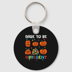 Trau Dich Anders Kürbis Autismus Halloween Schlüsselanhänger