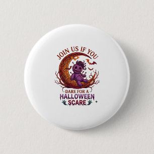 Trau dich Halloween Angst Lila Voodoo-Puppe Cresce Button