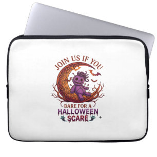 Trau dich Halloween Angst Lila Voodoo-Puppe Halbmo Laptopschutzhülle