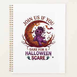 Trau dich Halloween Angst Lila Voodoo-Puppe Halbmo Planer