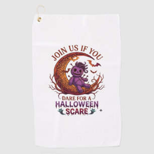 Trau dich Halloween Erschrecke Lila Voodoo-Puppe H Golfhandtuch
