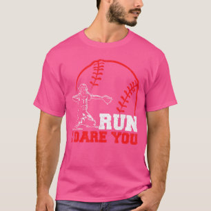 Trau dich, ich fordere dich heraus, lustiger Baseb T-Shirt