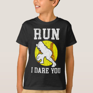 Trau dich Mädchen Softll Fänger Softll Spieler T-Shirt