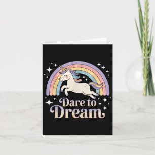 Trau dich zu träumen Einhorn Regenbogen Motivation Karte