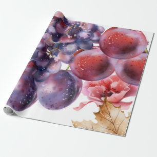 Trauben-Aquarellkarte Geschenkpapier