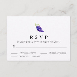 Trauben auf der RSVP-Karte für Weintrauben RSVP Karte