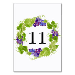 Trauben auf der Weinkarte Tischnummer