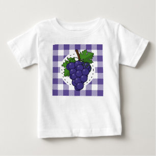Trauben auf Weißviolett Kariert Baby T-shirt
