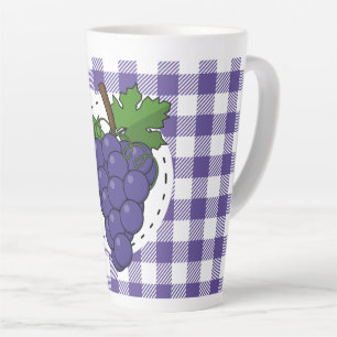 Trauben auf Weißviolett Kariert Milchtasse