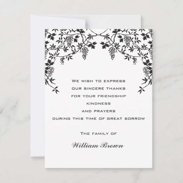 Trauben Beileid Mitteilungskarten (Vorderseite)