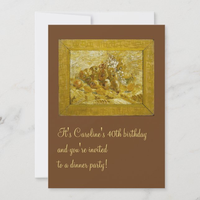 Trauben Birnen & Lemons Van Gogh Kunst Einladung (Vorderseite)