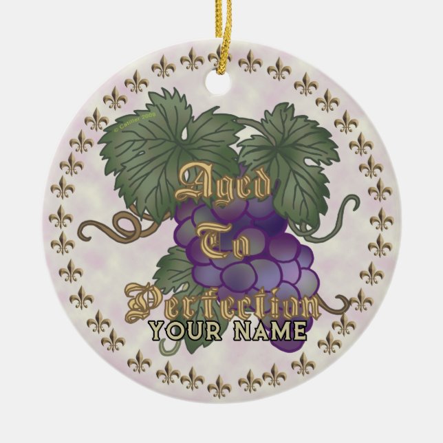 Trauben bis zur Perfektion Keramik Ornament (Vorne)