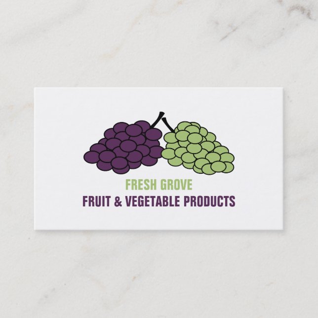 Trauben, Greengroceros Visitenkarte (Vorderseite)