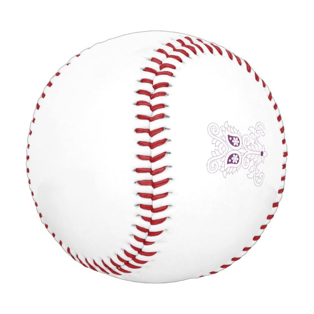 Trauben Lila, Trauben, Honig Blume dekoriert Baseball (Schrägansicht)