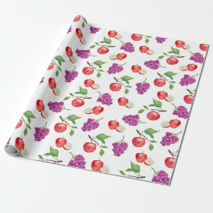Trauben und Äpfel Fruchtliebhaber Geschenkpapier