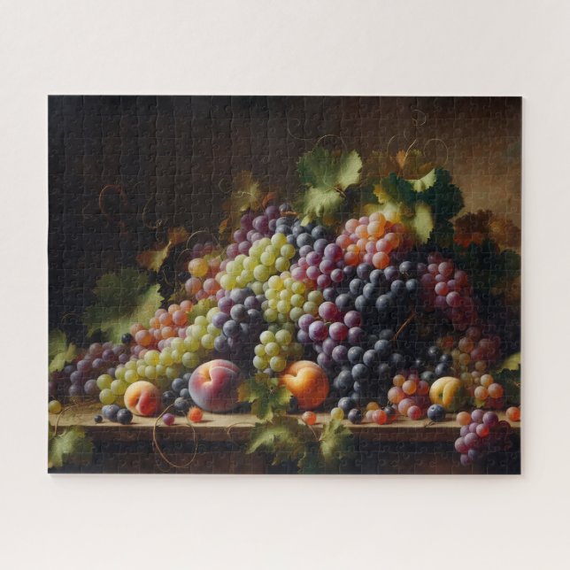 Trauben und Obst Stillleben Malerei (Horizontal)