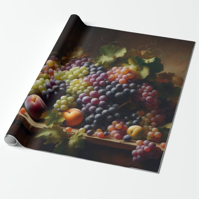 Trauben und Obst Stillleben Malerei Geschenkpapier (Ungerollt)