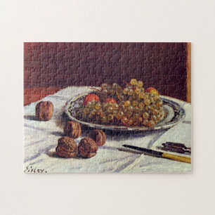 Trauben und Walnüsse auf einem Tisch Sisley Impres