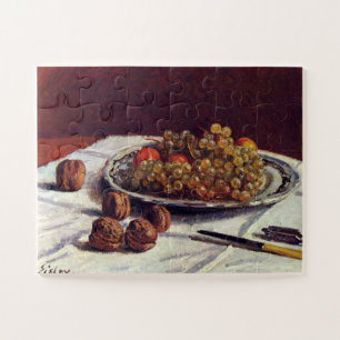 Trauben und Walnüsse auf einem Tisch Sisley Impres